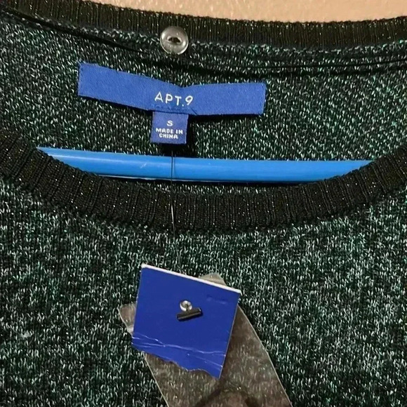 Apt 9 nwt Small Green/Black Sparkle Tunic Style - Picture 2 of 3